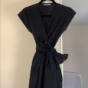 Calypso Christiana Celle Black Silk Wrap Dress